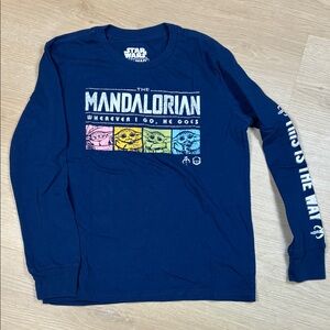 Star Wars The Mandalorian Dark Blue Long Sleeve Tee